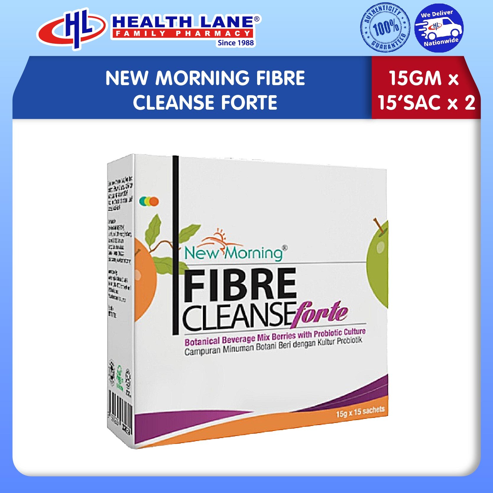 NEW MORNING FIBRE CLEANSE FORTE (15GMx15'SAC)x2